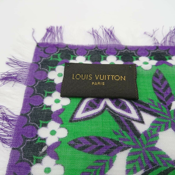 Louis Vuitton Monogram Flower Stole Bandana Violet - Picture 8 of 8